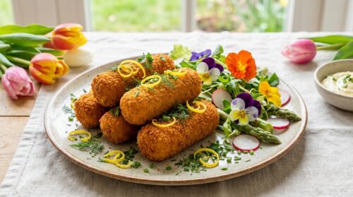 In het voorjaar proef je een knapperige krokant gebakken kroket nét iets verfrissender